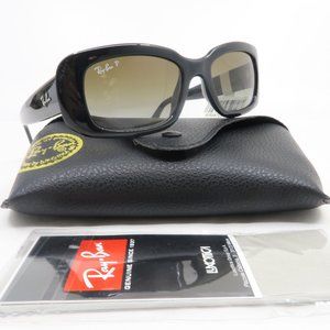 Ray-Ban RB 4122 601/T5 50mm Black/Brown Gradient Polarized New Women Sunglasses